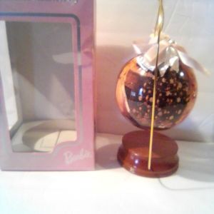 Barbie ornament with wooden stand 35th anniversary